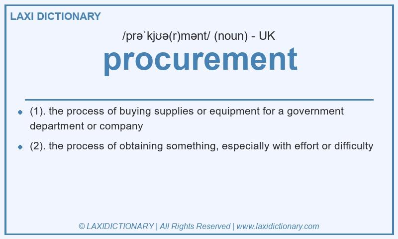 Definition procurement in British English