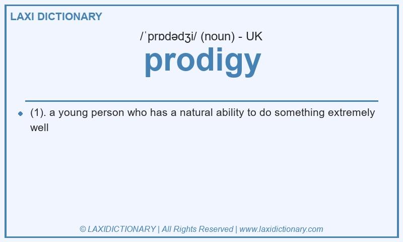 Definition prodigy in British English