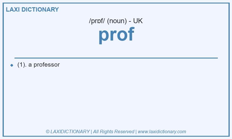 Definition prof in British English