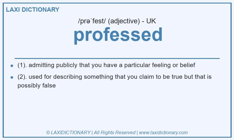 Definition professed in British English