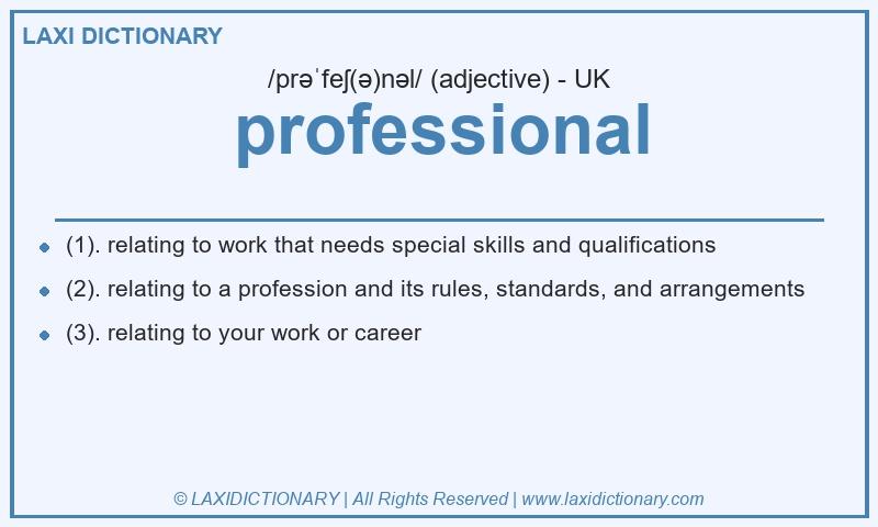 Definition professional in British English