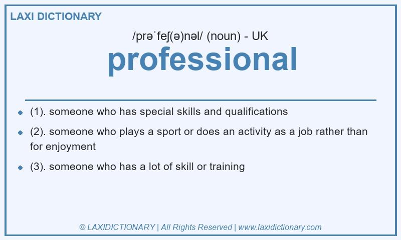 Definition professional in British English