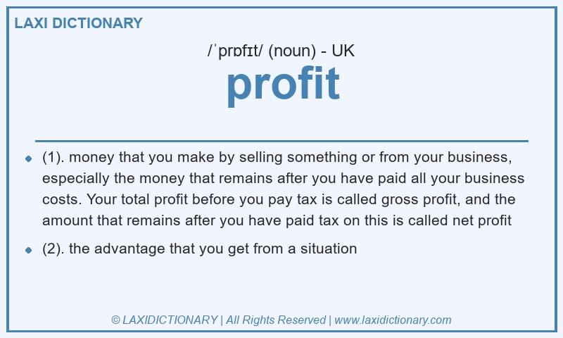 Definition profit in British English