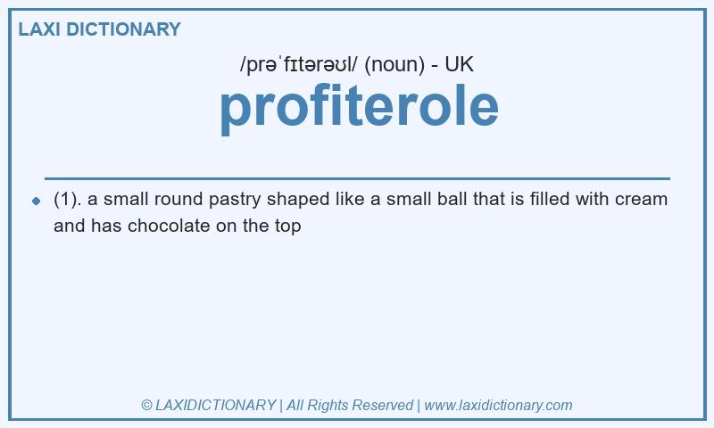 Definition profiterole in British English
