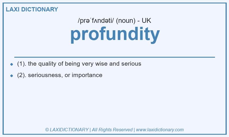 Definition profundity in British English