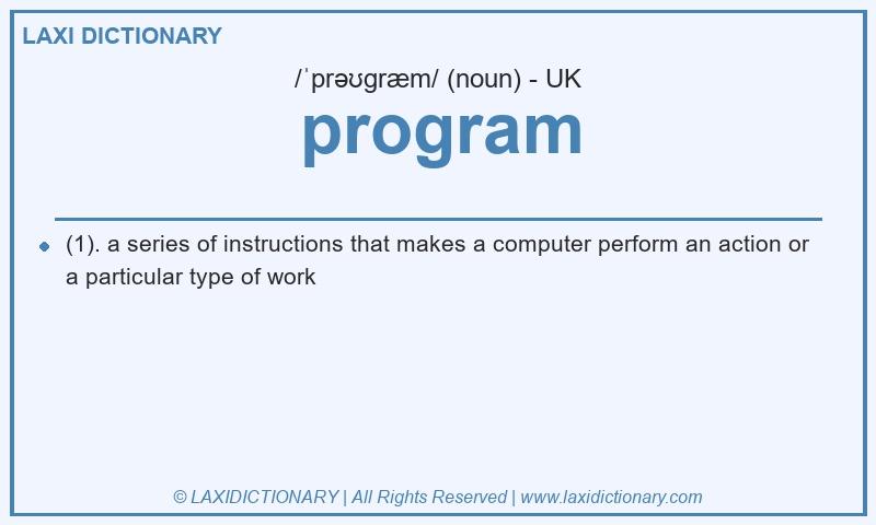 Definition program in British English