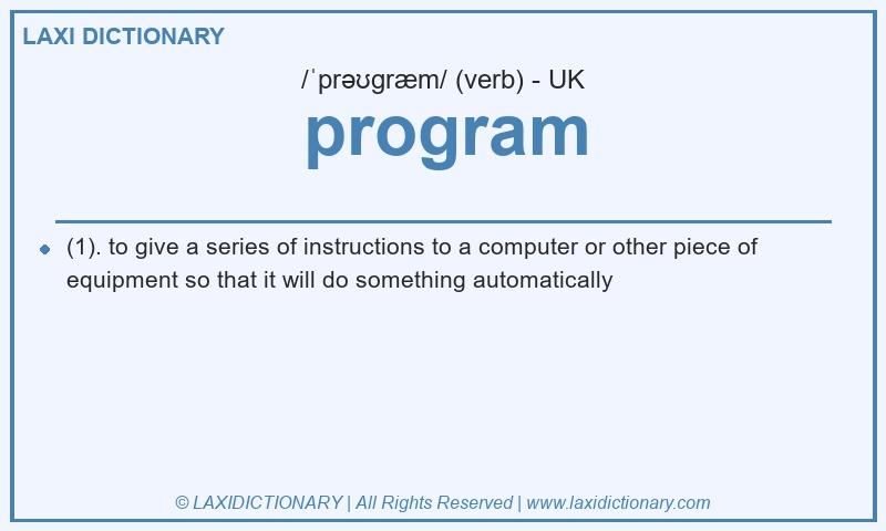 Definition program in British English