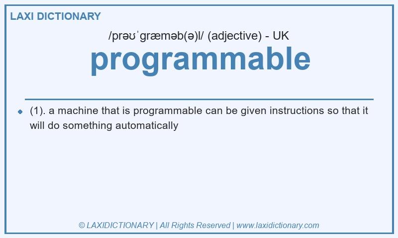 Definition programmable in British English