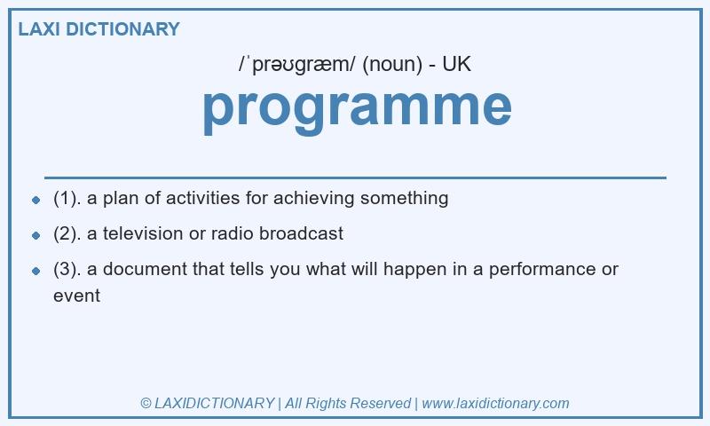 Definition programme in British English