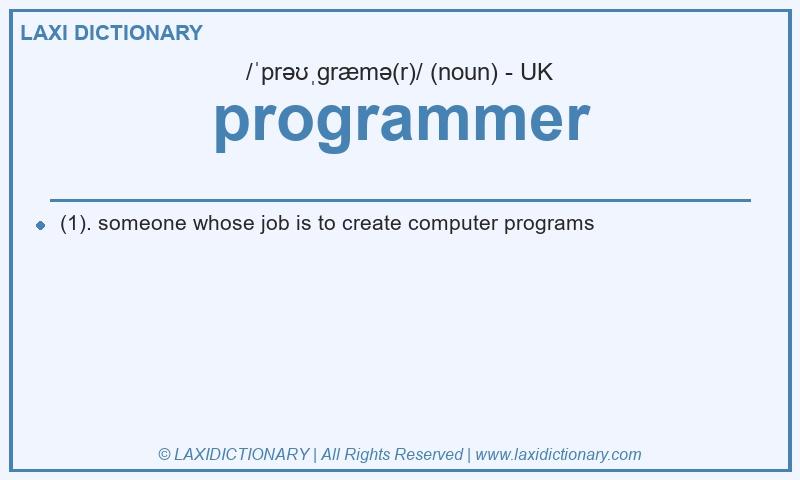 Definition programmer in British English