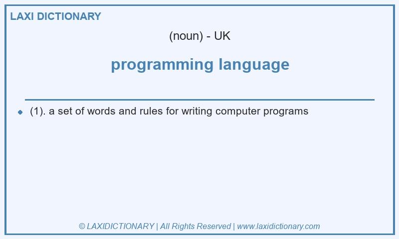 Definition programming language in British English