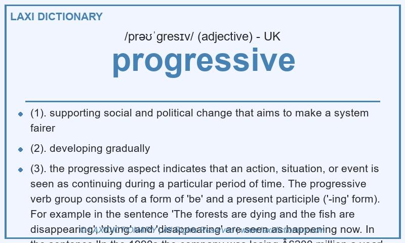 Definition progressive in British English