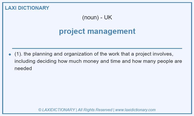 Definition project management in British English