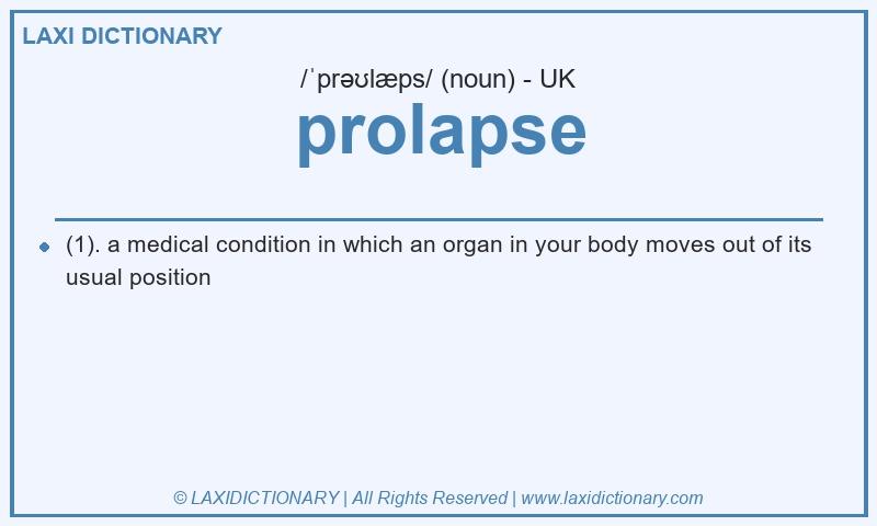 Definition prolapse in British English