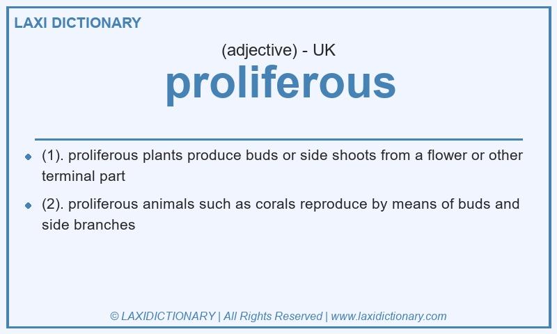 Definition proliferous in British English