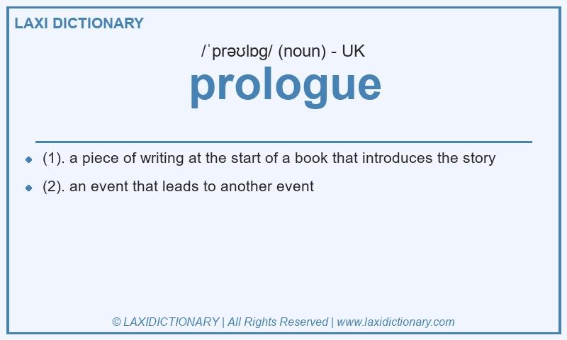 Definition prologue in British English