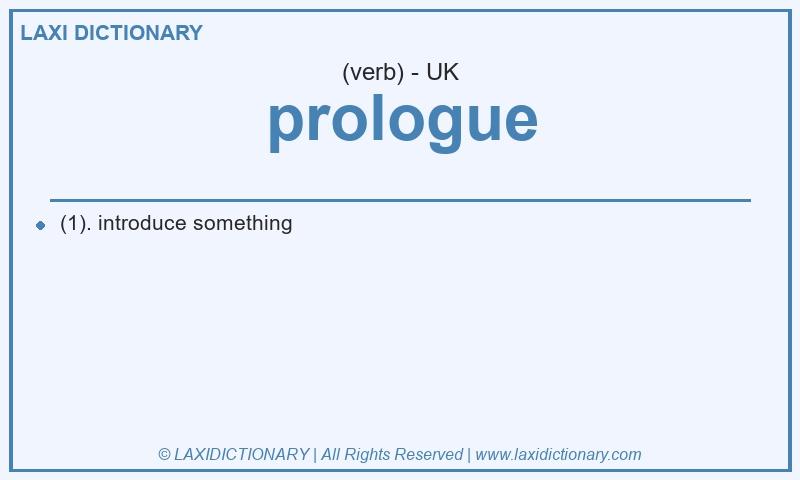 Definition prologue in British English