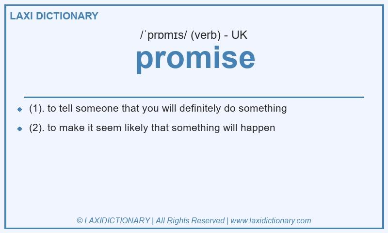 Definition promise in British English
