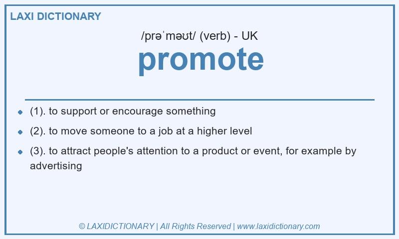 Definition promote in British English