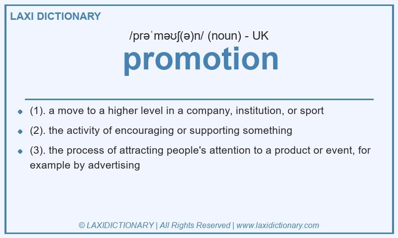Definition promotion in British English