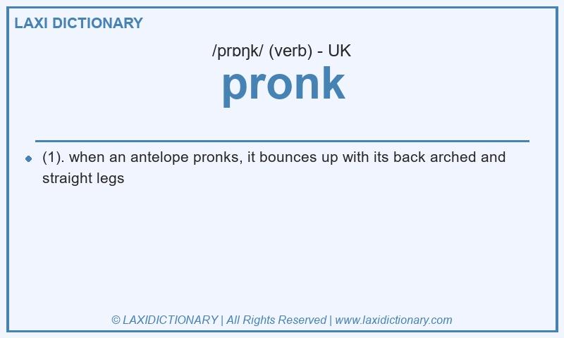 Definition pronk in British English