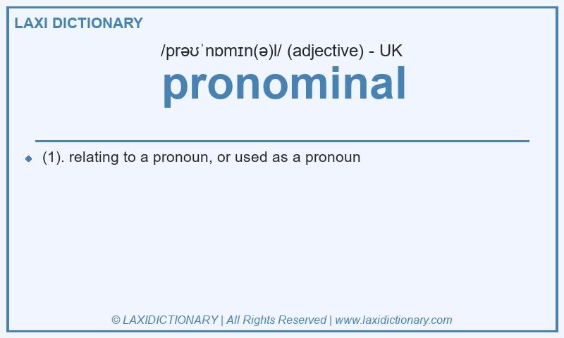 Definition pronominal in British English
