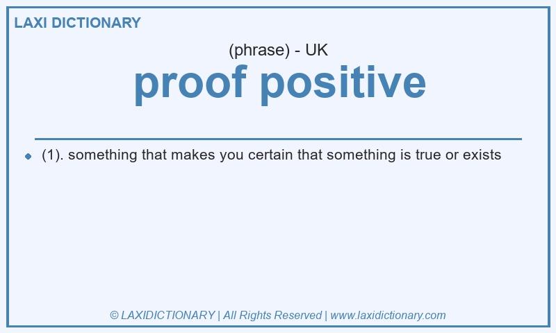 Definition proof positive in British English