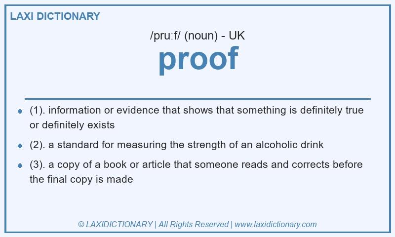 Definition proof in British English