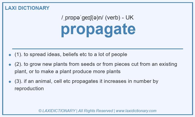 Definition propagate in British English