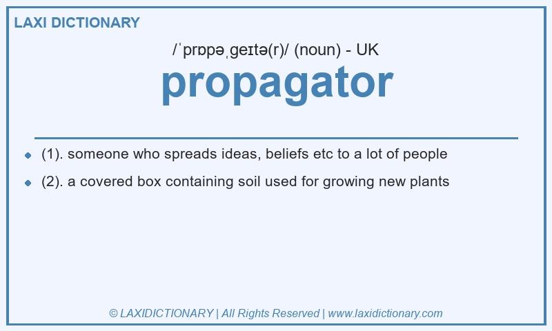Definition propagator in British English