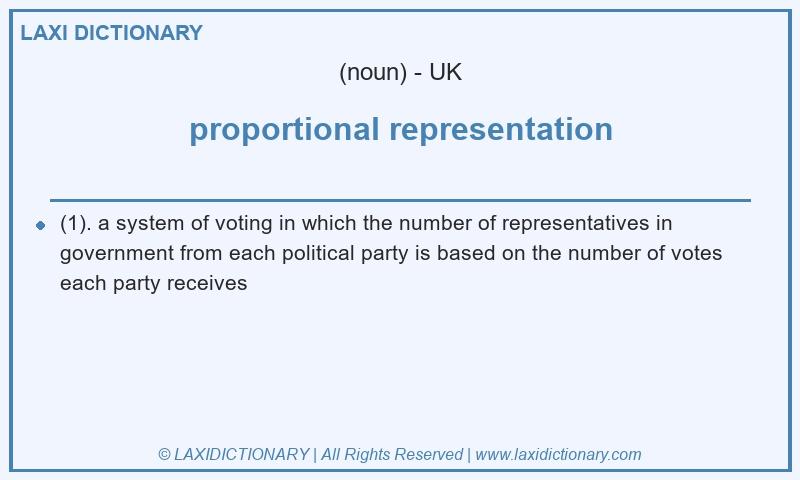 Definition proportional representation in British English