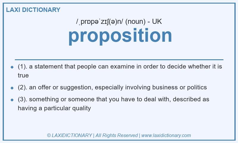 Definition proposition in British English
