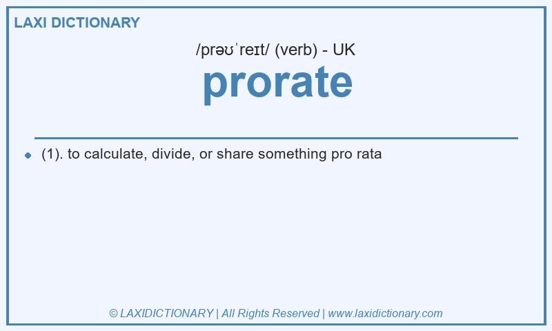 Definition prorate in British English