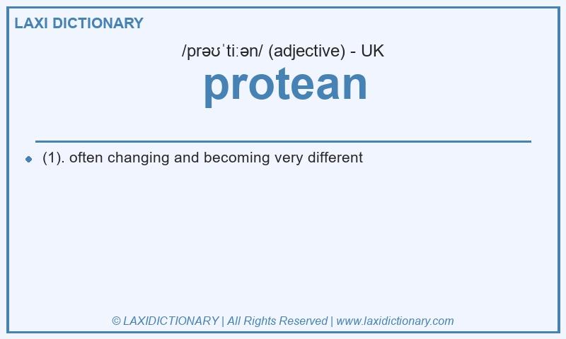 Definition protean in British English