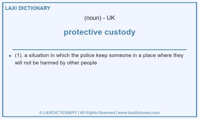 Definition protective custody in British English
