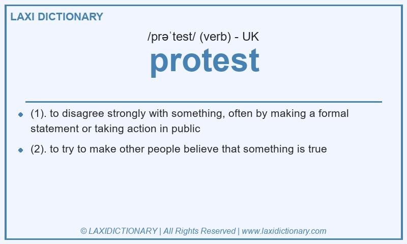 Definition protest in British English