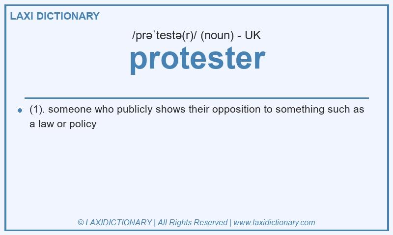 Definition protester in British English