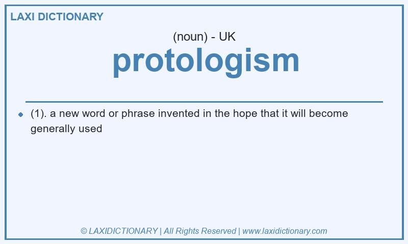 Definition protologism in British English