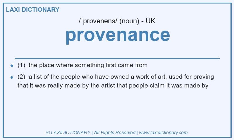 Definition provenance in British English