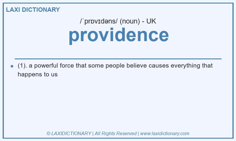 Definition providence in British English