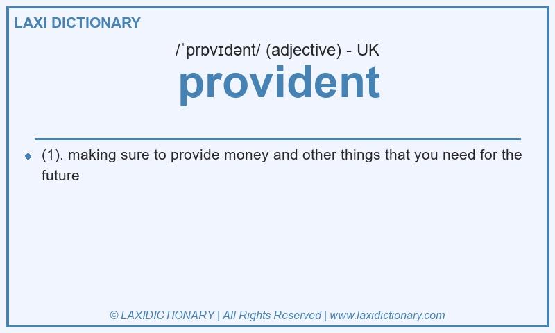 Definition provident in British English