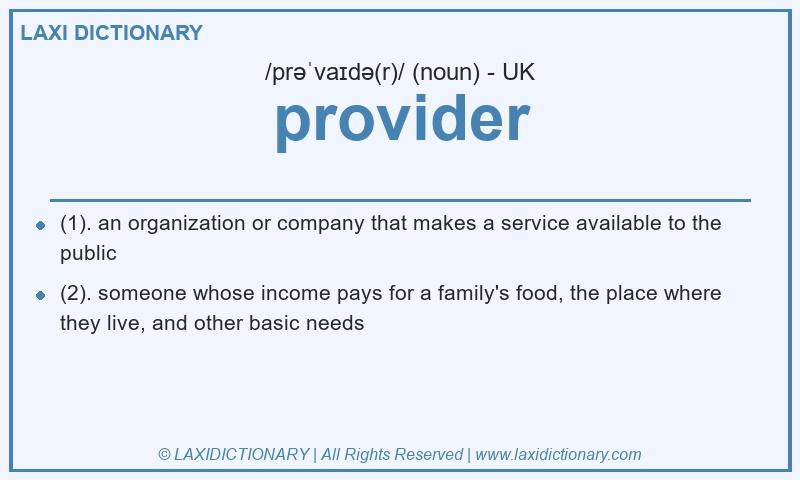 Definition provider in British English