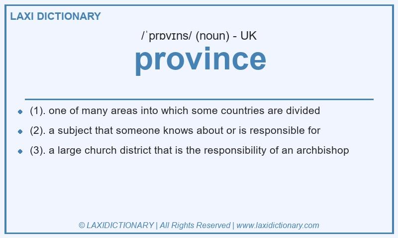 Definition province in British English