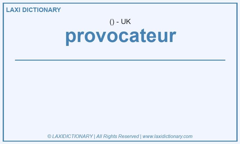 Definition provocateur in British English