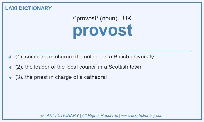 Definition provost in British English