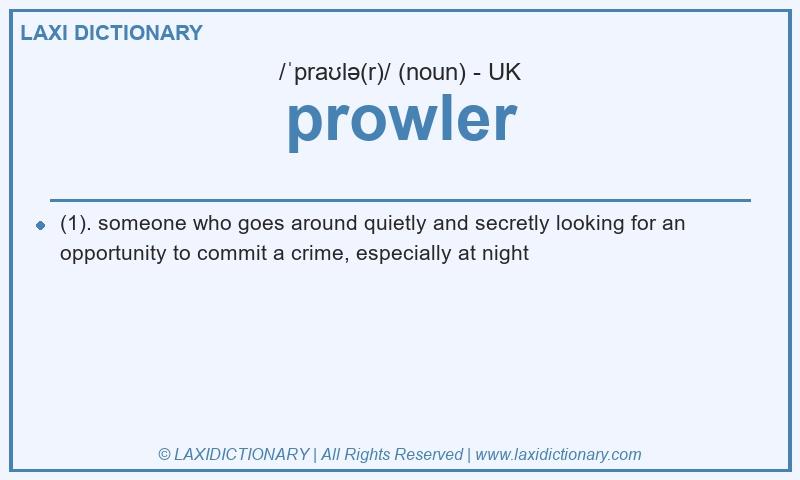 Definition prowler in British English