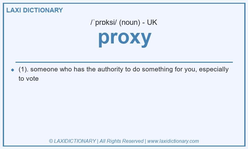 Definition proxy in British English