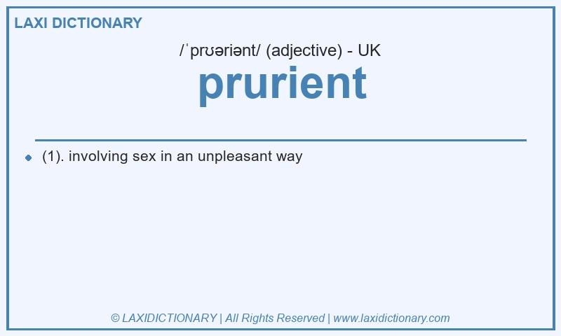 Definition prurient in British English