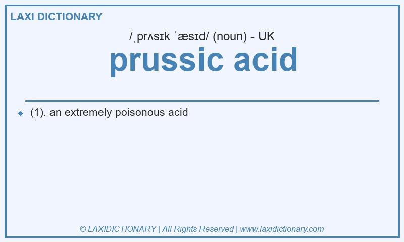 Definition prussic acid in British English