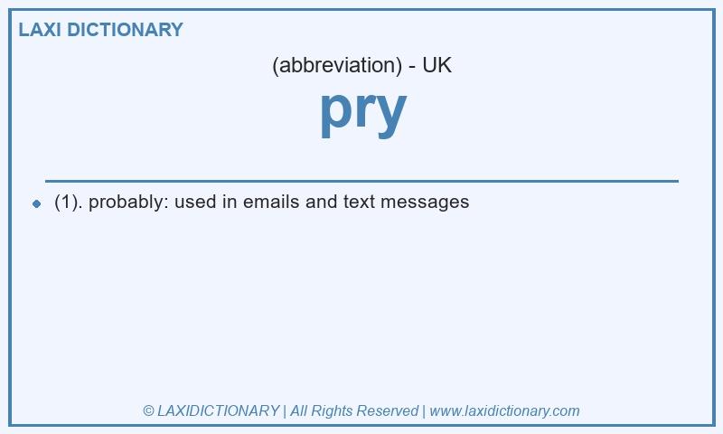 Definition pry in British English